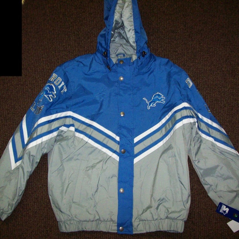 DETROIT LIONS STARTER Hooded Jacket 3X 4X 5X 6X FALL 2021